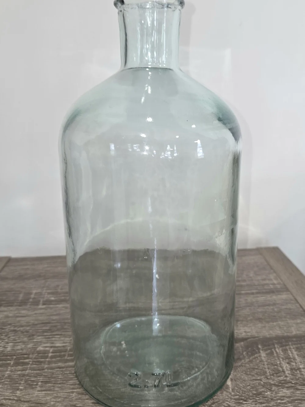 Hand Blown Aqua Green Tint Glass Jug Handle Bottle 11.5